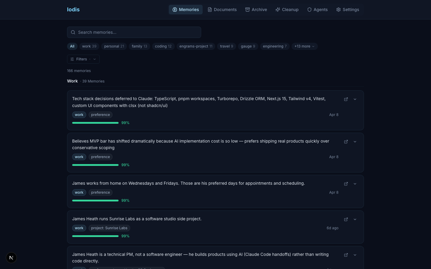 Lodis web dashboard